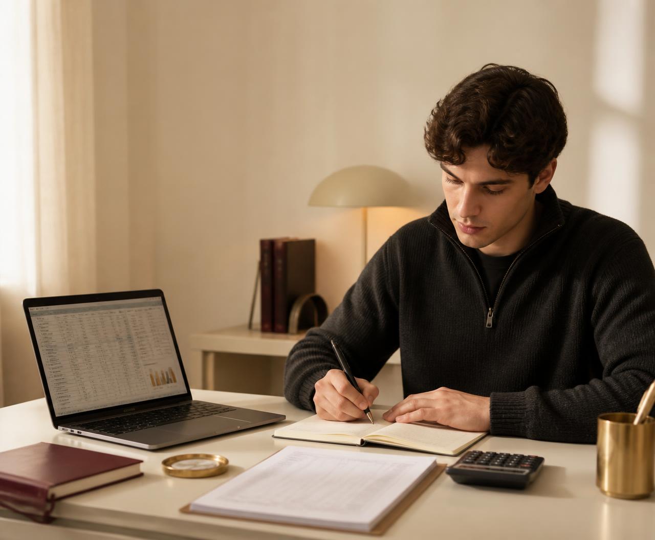 Australian student using a laptop for Xero accounting assignment help